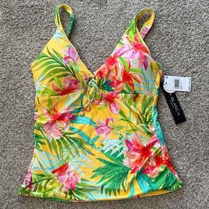 La Blanca Yellow and Pink Floral Tankini
